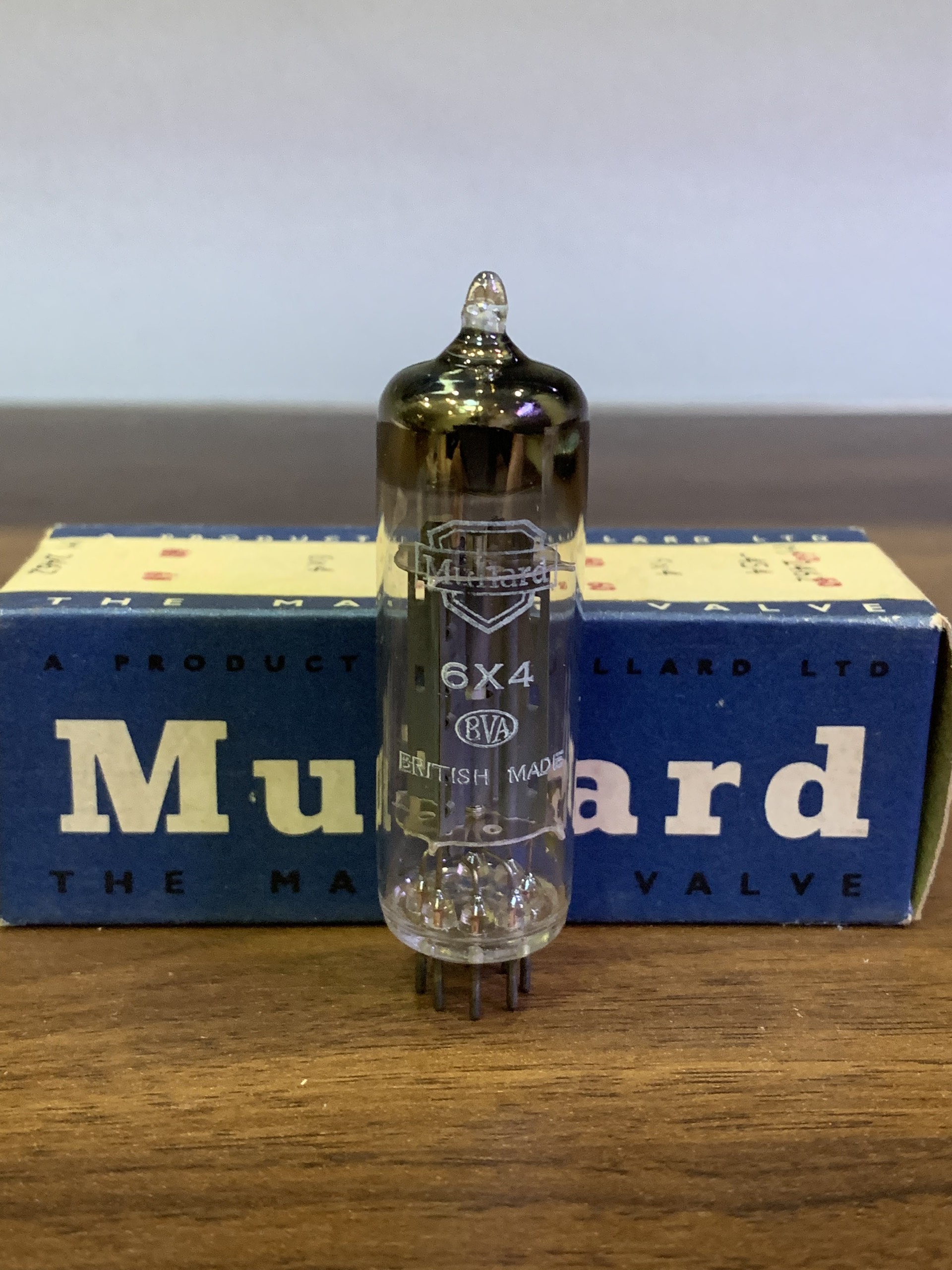 Bóng nắn 6×4/ez90 Mullard- D getter Made in England 1958