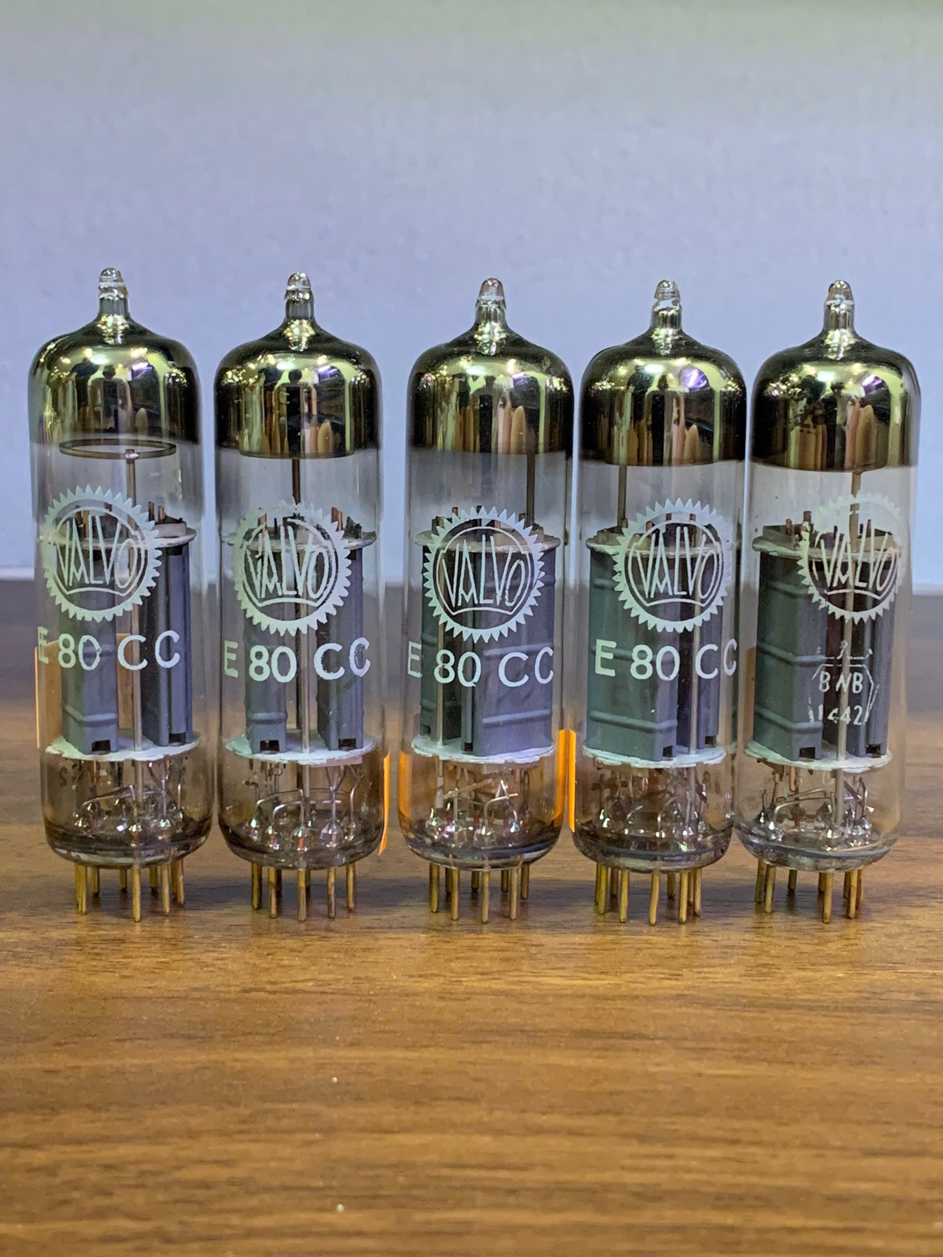 Bóng đèn E80cc/ 12au7/ Ecc82 Philips – Nhãn valvo, philips, siemens – Chân vàng